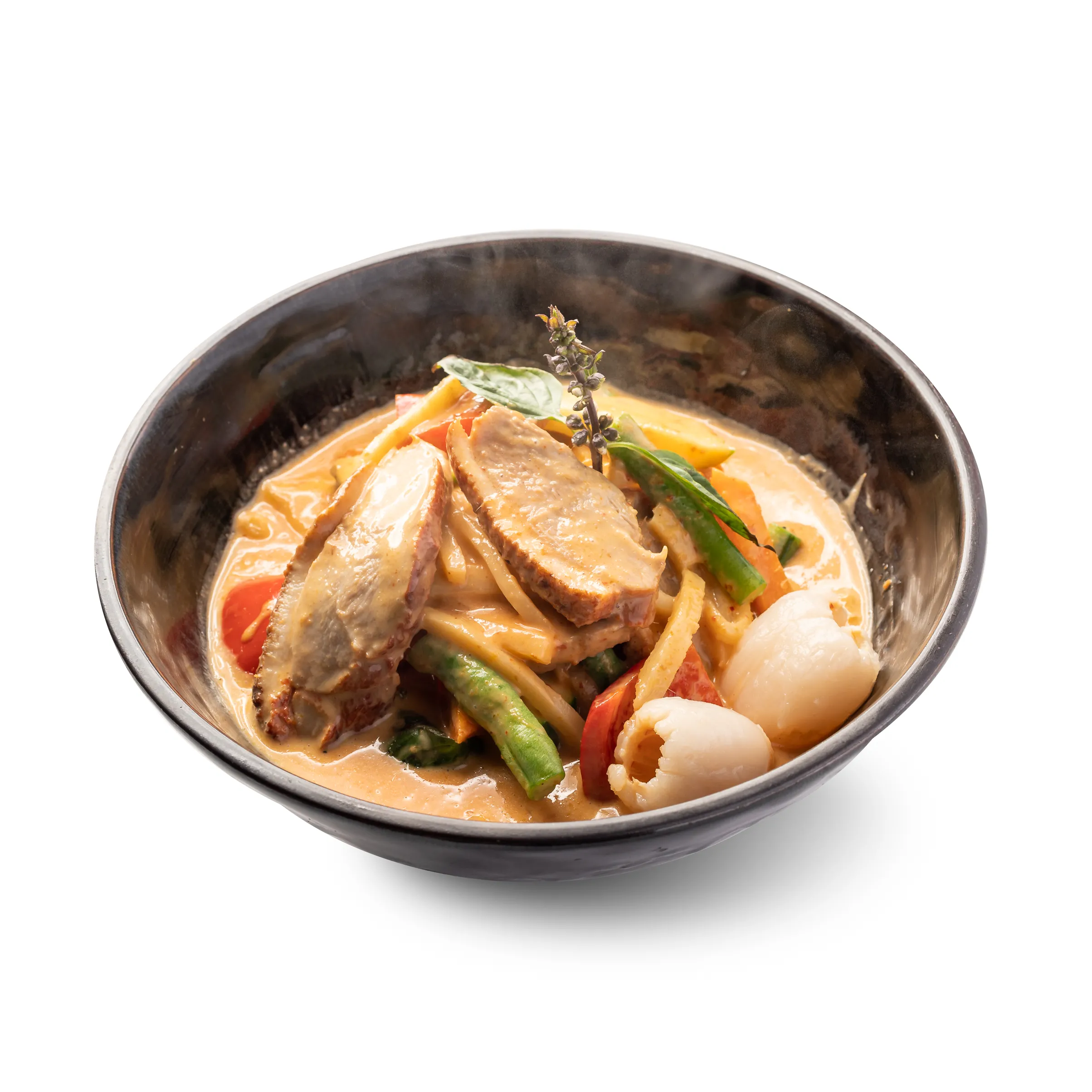 Panna Thai Menu Item Roasted duck and lychee red curry 